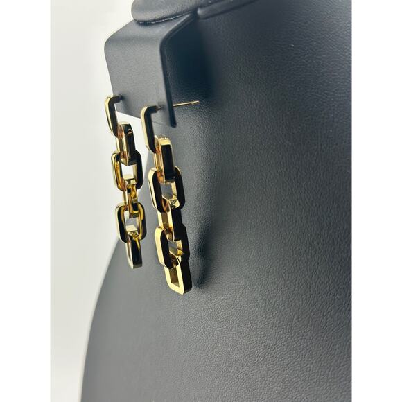Eddie Borgo Supra Chain Link Gold Earrings Retail $195 NWT - Picture 2 of 4